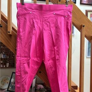 Zac & Rachel Vibrant Pink Ankle Pants 16 Elastic Waist